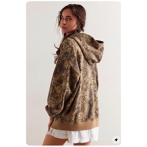 NWT / Free People / It’s a Vibe Hoodie Floral Camo Combo / sz s - Picture 2 of 3